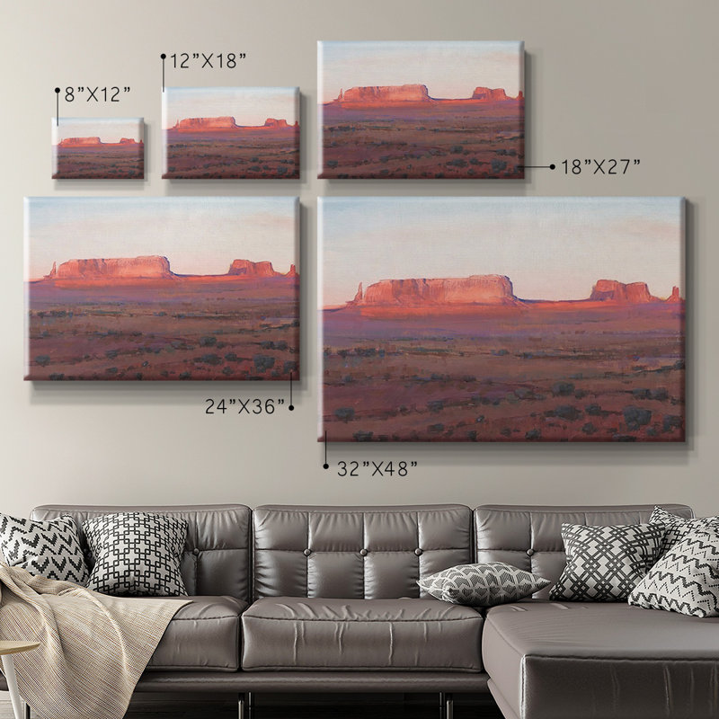 Red Rocks at Dusk I, toile tendue avec châssis de qualité supérieure - prête à être accrochée, H 18 po x l 27 po
