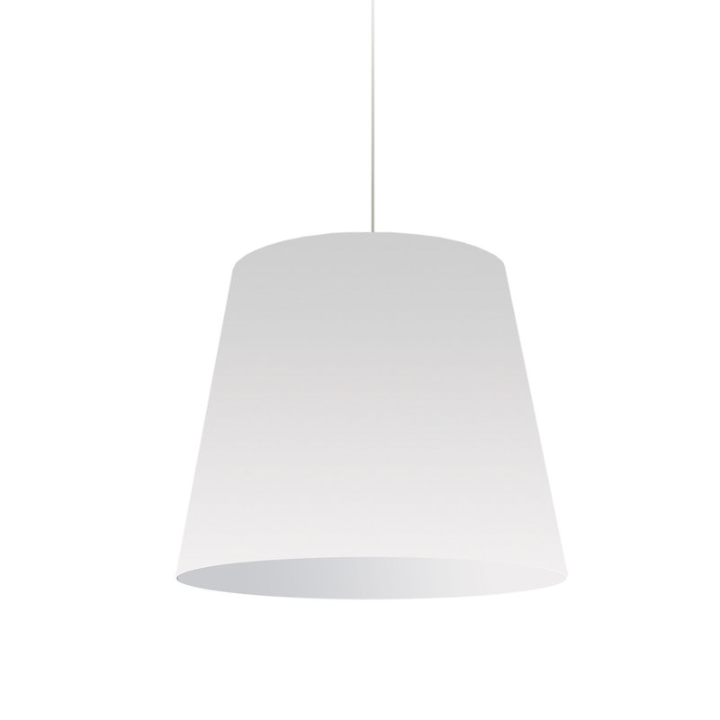 Oversized Drum 1 Light Single Cone Pendant, White, 16" H x 20" W x 20" D