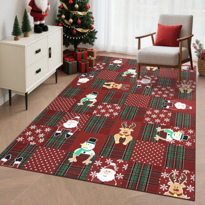 Tapis de Noël pour le salon de Noël, tapis mignons et doux en forme de cerf pour la chambre de bébé