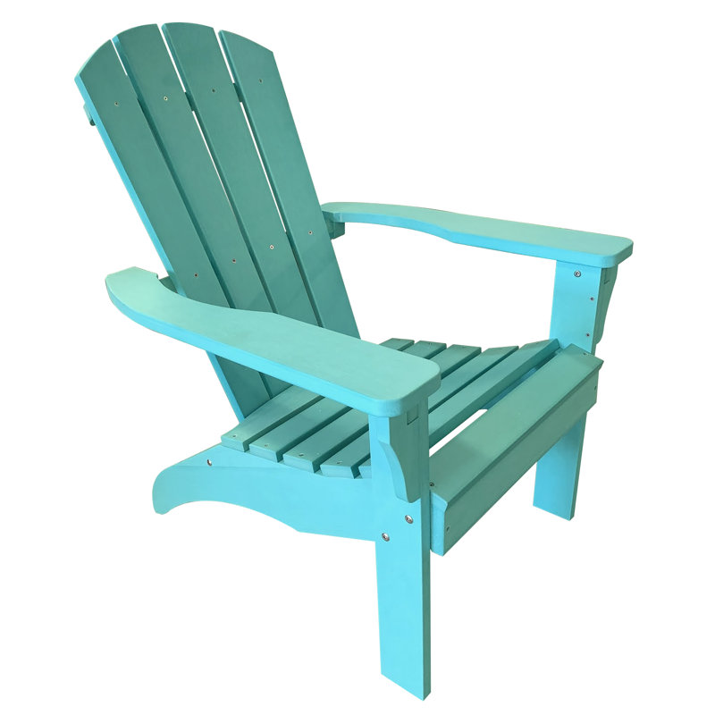 Marcano Acacia Outdoor Adirondack Chair, Turquoise