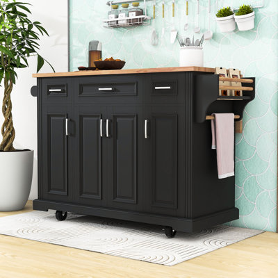 Kitchen Island with 4 Doors and 3 Drawers by Lark Manor