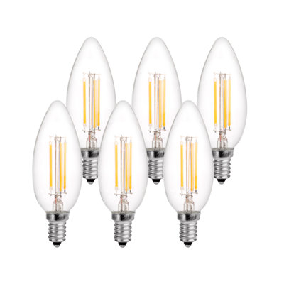 Ampoule DEL Luminus B10, culot E12, 60 W, 15 000 heures, intensité variable, paquet de 6