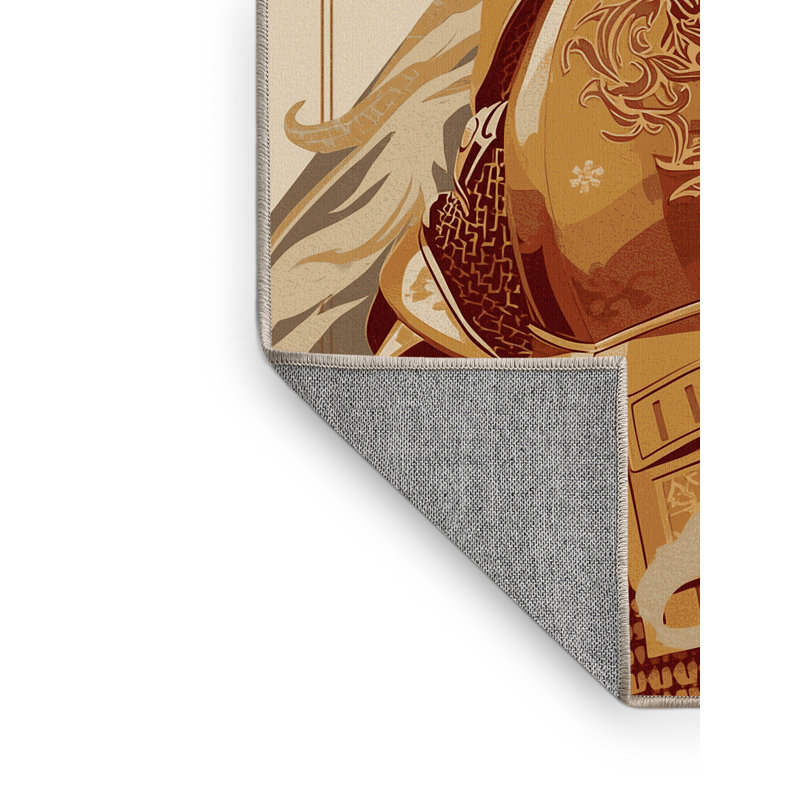 Tapis oriental brun lavable à la machine Bridgewater Knight In Armor, 8 x 10