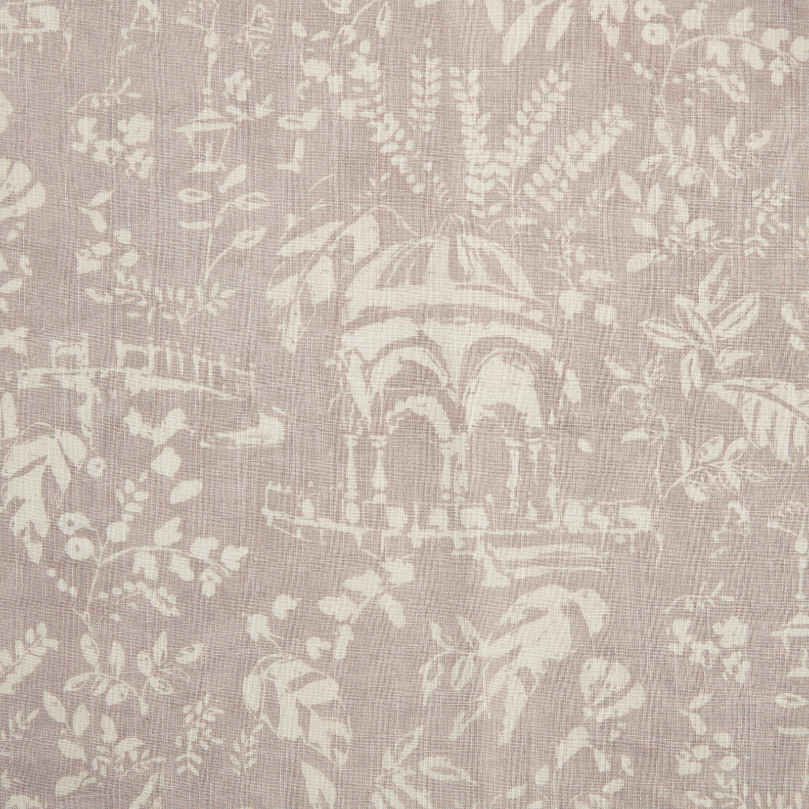 Genoa Washed Linen Blend, Botanical Garden Pavillion Print, Updated Classics European Scene Comforter Set, Queen, Light Mocha