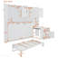 Lit escamotable mural simple avec placard, tiroirs et bureau - blanc-1207441543