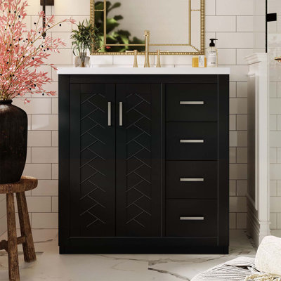 Meuble-lavabo autoportant avec rangement abondant et conception durable