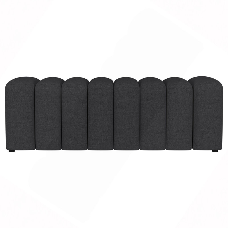Banc d'appoint rembourré DelSur, H 18,25 po x L 54,25 po x P 20 po, Gris anthracite, Gris anthracite