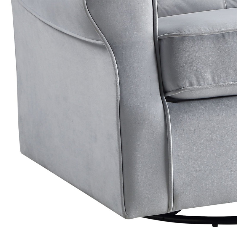 Zeger Gray Fabric Glider Chair With Swivel