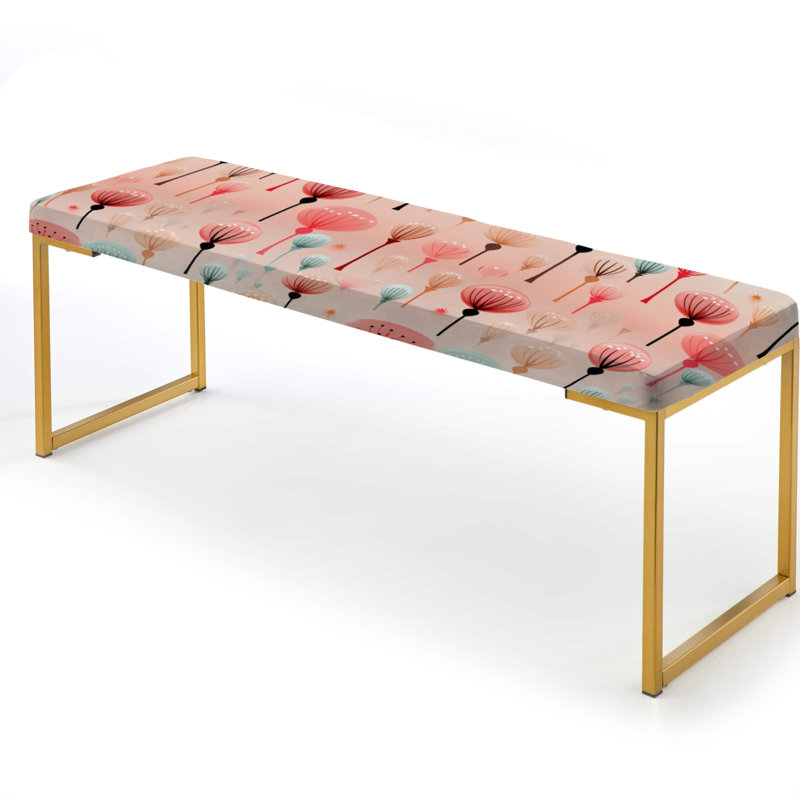 Ferre - Abstract Upholstered Gold Bench