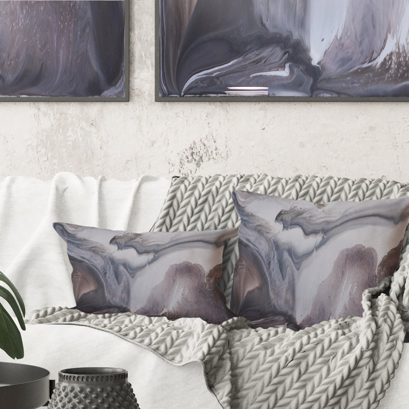 Coussin décoratif en marbre noir et blanc II 12 po x 20 po