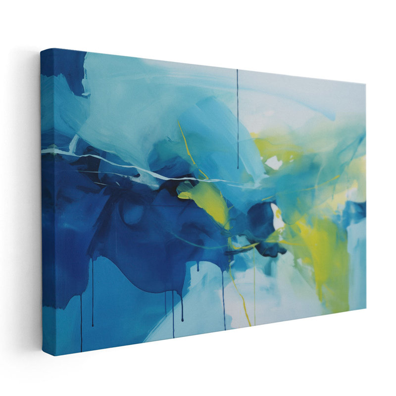Bleu, vert, bonheur, H 20 po x l 30 po