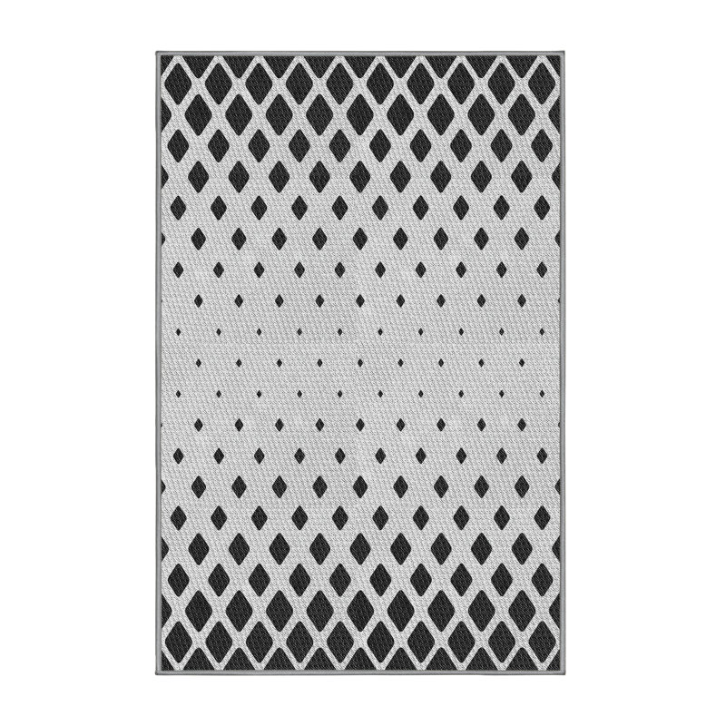 Tapis décoratif gris à motif géométrique Riney, Rectangle 6 pi x 9 pi