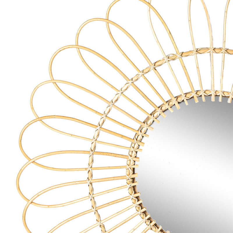 Daisy Rattan Flat Wall Mirror