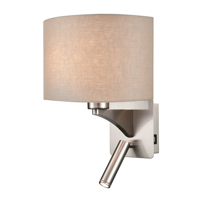 Manel LED Armed Sconce, Taupe