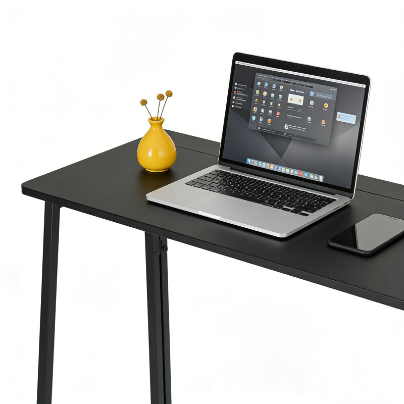 Metal Base Computer Desk, Black, Black