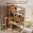 Vanity Desk with Mirror and Lights Elegant Makeup Vanity Table with Drawers & Cabinets, Storage, Sturdy MDF Top, Adjustable Brightness Bulbs, Built-in Power Outlet & USB Ports for Bedroom-1871813649