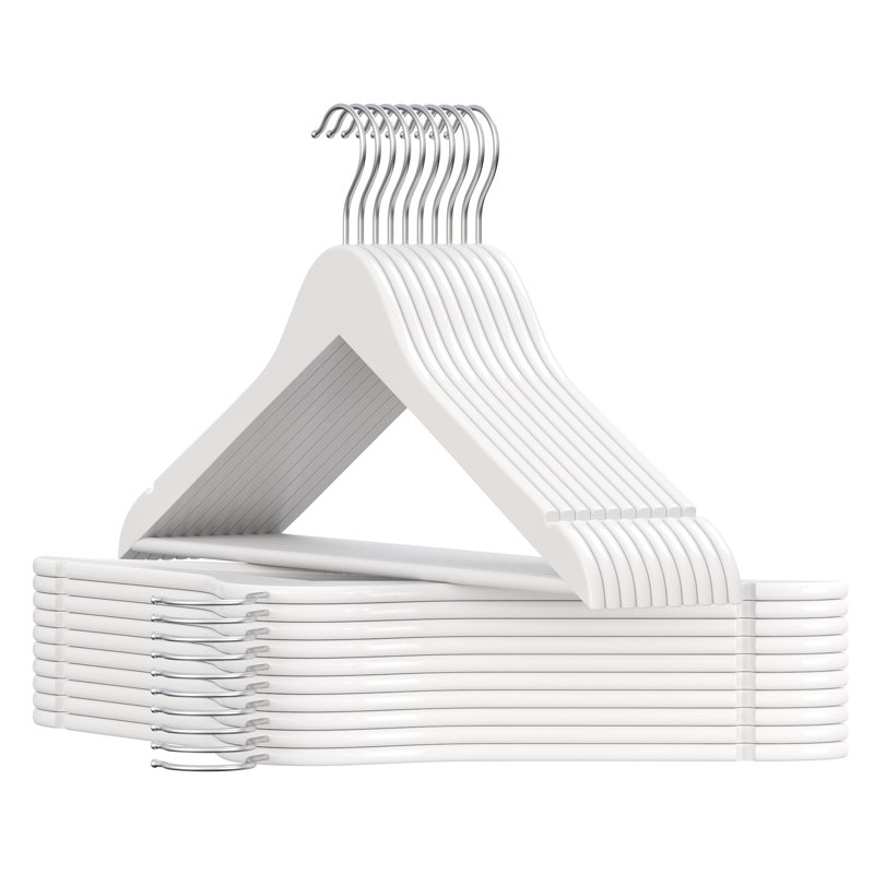 Solid Wood Standard Hanger for Suit/Coat, Cloud White