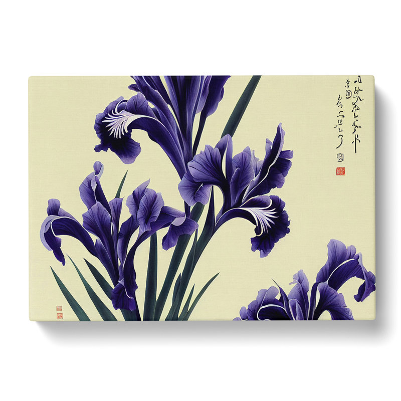 Japanese Iris Flowers - Wrapped Canvas, 35cm H x 50cm W x 3cm D