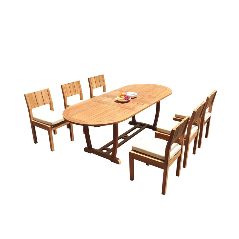Ensemble repas 7 pièces teck Juri