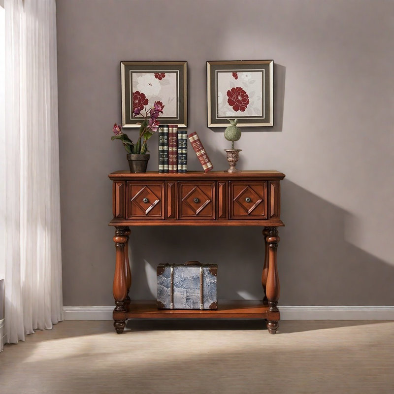 Console American Retro, H 35,04 po x l 37,4 po x P 15,75 po, Brun