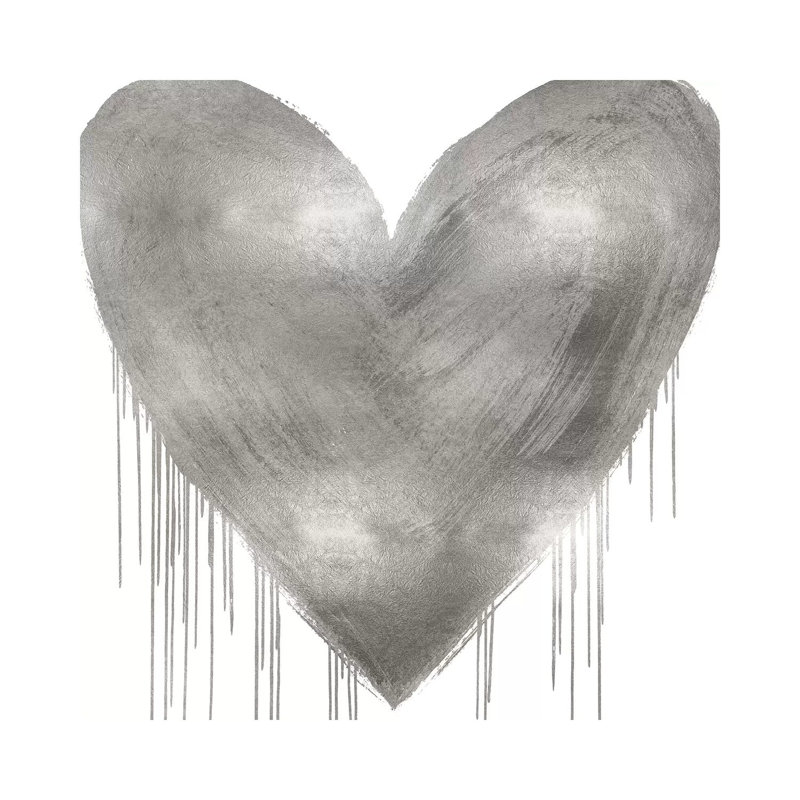 Big Hearted Silver by Lindsay Rodgers - Wrapped Canvas Print, 45.72 cm H x 45.72 cm W x 3.175 cm D