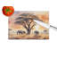Planche à découper en verre Elephants Savanna Sunrise