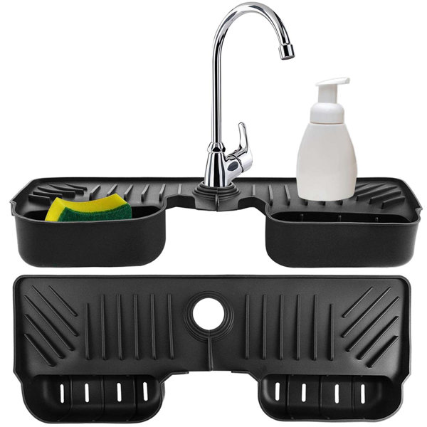 LORDEAR Silicone Kitchen Sink Bottom Grid, 14x11 Inch, Grey