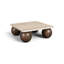 Table basse en travertin et bois de manguier Strata