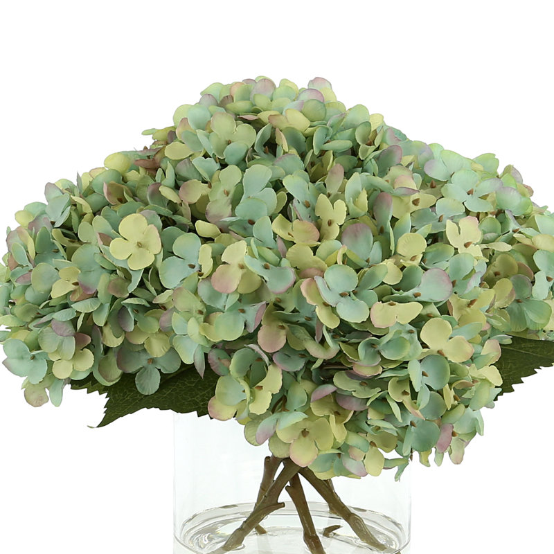 Faux Hydrangea Arrangement, Teal