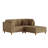 Seemab 3 - Piece Upholstered Camel Corduroy Modular Sectional with Pillow Back and Removable Ottoman-282535496
