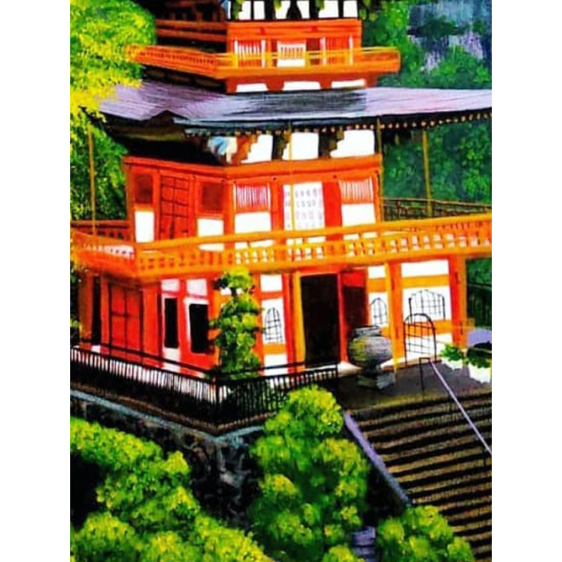 Chutes de Nachi - Japon | Acrylique sur toile | Par Gulpasha