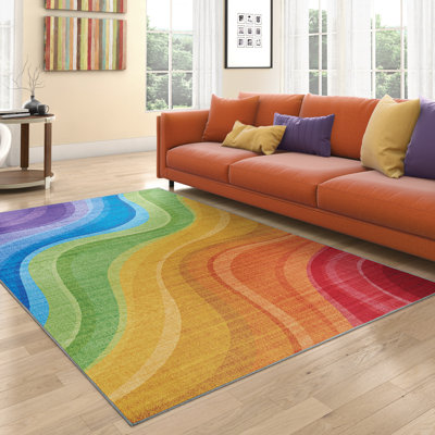 Tapis performance multicolore antidérapant Caitlynd