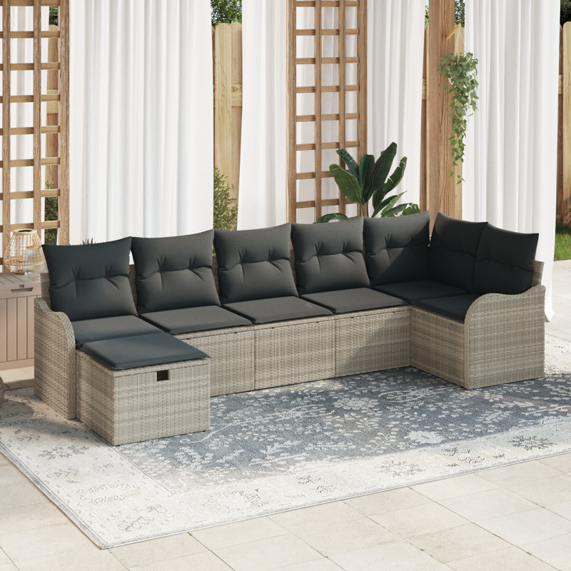 287.5cm Wide Patio Sofa with Cushions