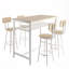 Ensemble de table de bar 5 pièces à hauteur de comptoir 5 pièces-433160404