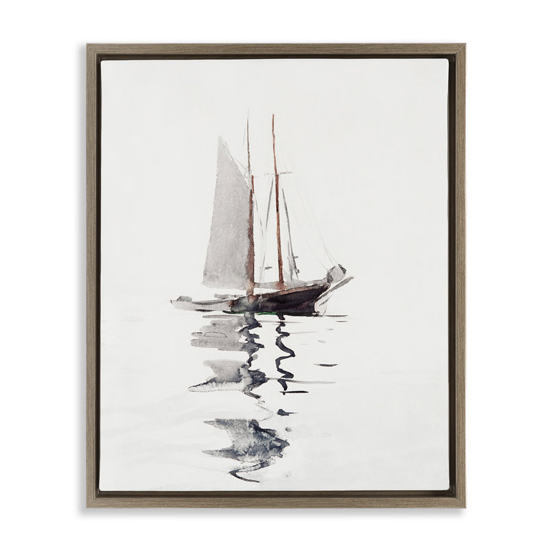 Voilier flottant tranquille, H 21 po x l 17 po, Cadre flottant orme Montalcino
