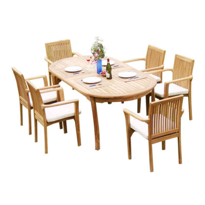 Ensemble repas 7 pièces teck Massie
