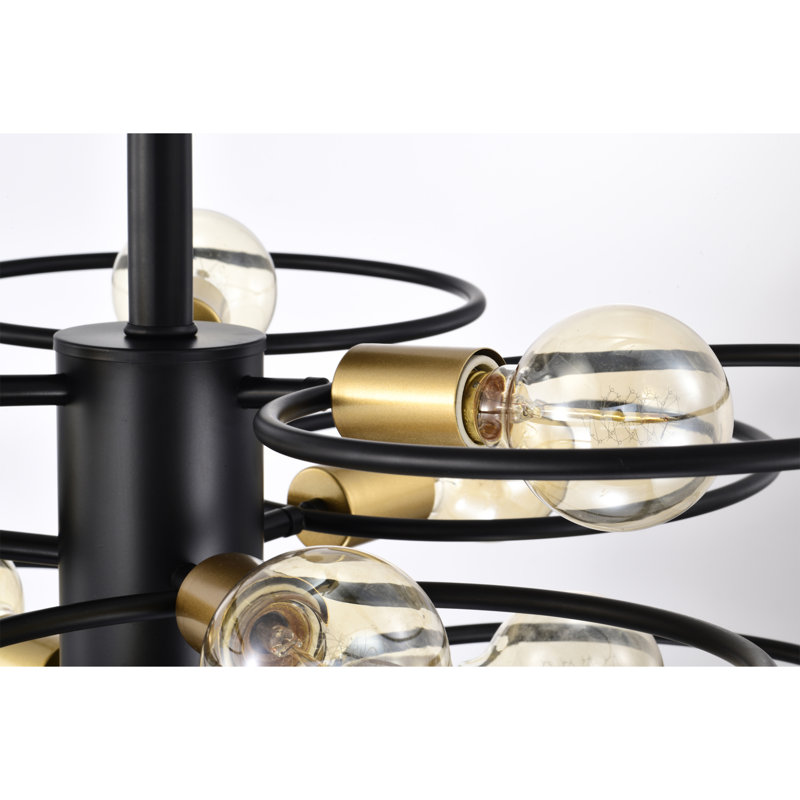 Plafonnier semi-encastré 9 lumières 28 po