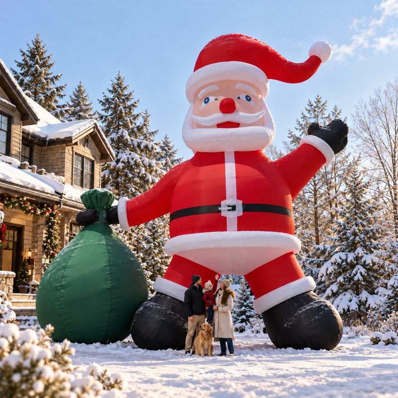 Père Noël gonflable de 26 pi avec ventilateur de 680 W pour décoration de jardin de Noël