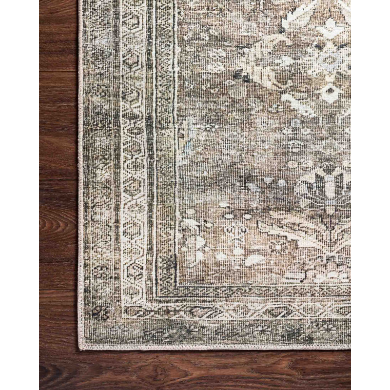 Tapis oriental Sim / Moss, Carré 1 pi 6 po