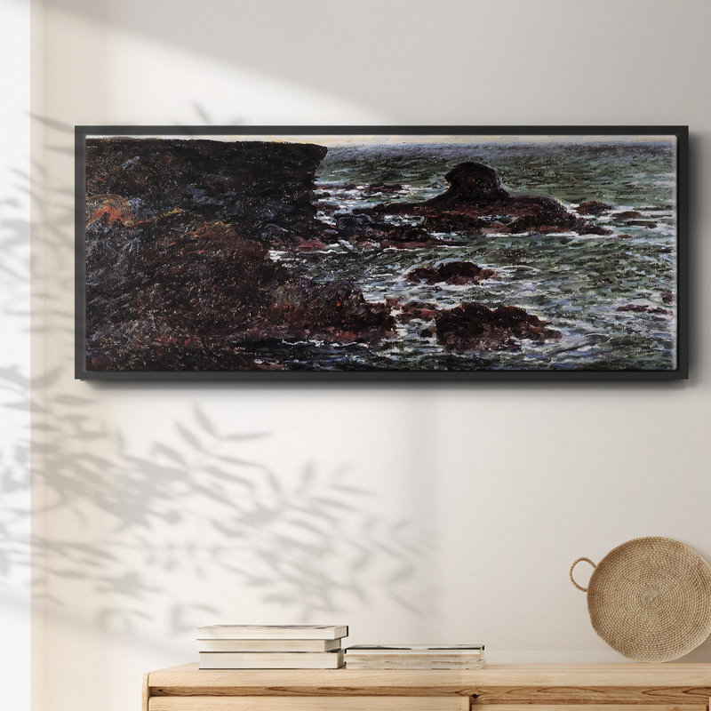 «Rocky Coast and the Lion Rock, Belle - Toile encadrée_450MONETWC, H 8 po x l 20 po x P 1,5 po, Noir