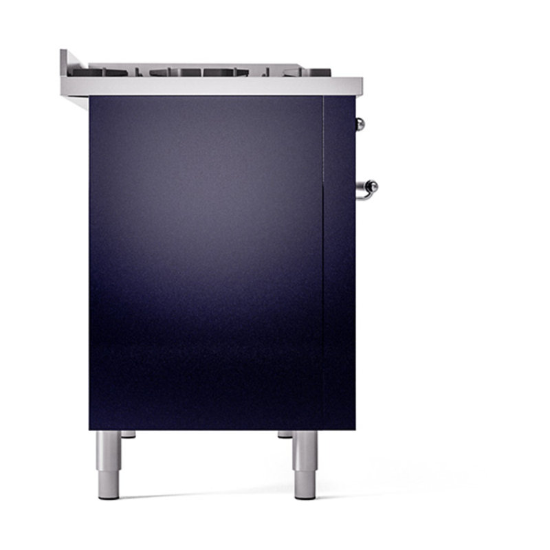 Cuisinière ILVE Nostalgie II Series 48 po à double combustible avec 8 brûleurs scellés et plaque de cuisson (gaz naturel, porte pleine)