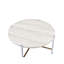 Table basse contemporaine de style contemporain avec finition en chêne blanc sur le dessus, structure en métal, taille 36 x 36 x 18