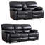 Ensemble de salon inclinable manuel en similicuir 2 pièces - Siège spacieux avec rangement et porte-gobelets-1379024208