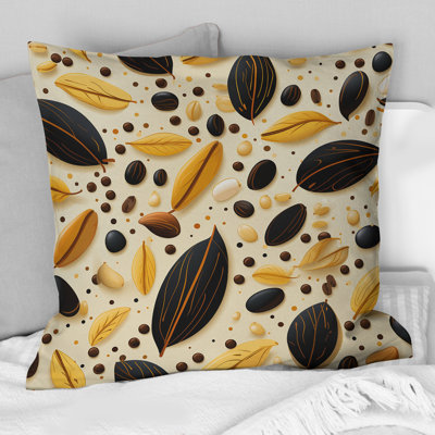 Coussin décoratif en polyester à motif botanique crème et botanique II