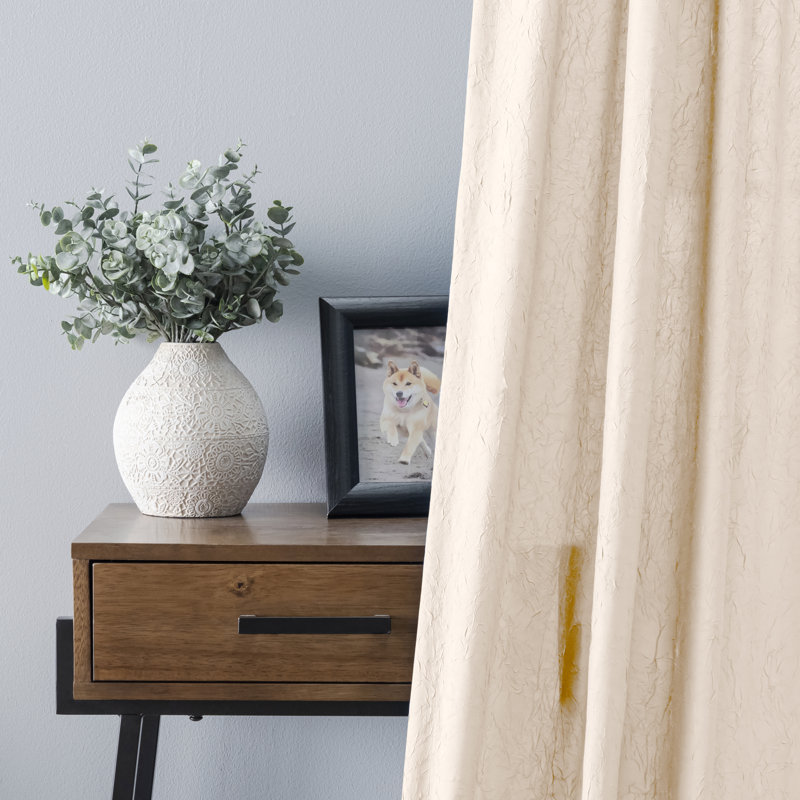 Paulisha Semi Sheer Single Panel, 48" W x 63" L, Natural