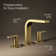 Parallel Widespread Bathroom Sink Faucet, Three-Hole Bathroom Faucet with Pop-Up Drain, 0.5 GPM