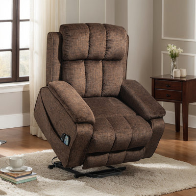 Oversized Power Lift Recliner Chairs For Elderly, Infinite Position Recliner With Heat & Massage Side Storage Cup Holder, USB Type C Charging