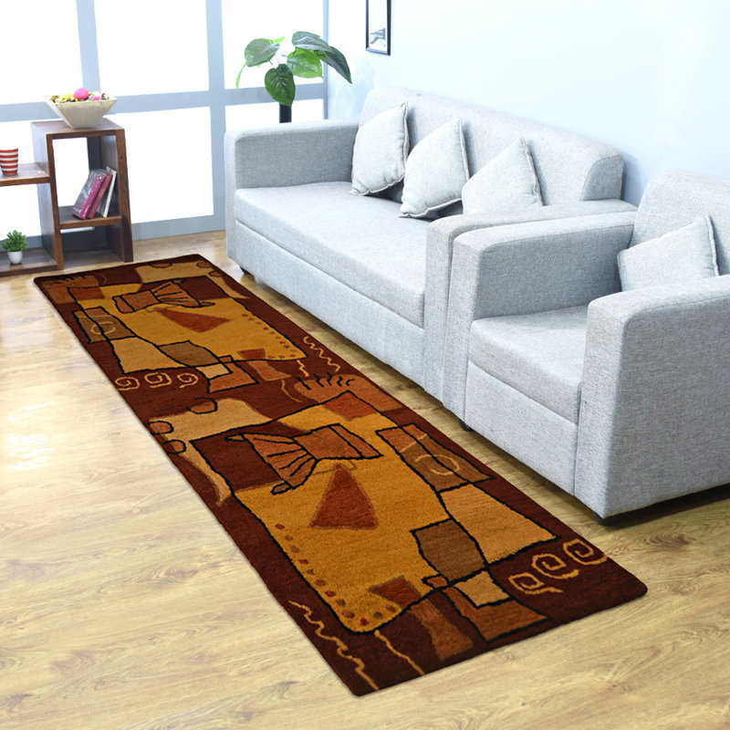Teja Hand Tufted Wool Eco-Friendly Area Rugs - Hallway Runners, Multicolor, Abstract Modern Design, High Pile Thick Handmade Anti Skid Area Rugs for Living Room, Bed Room