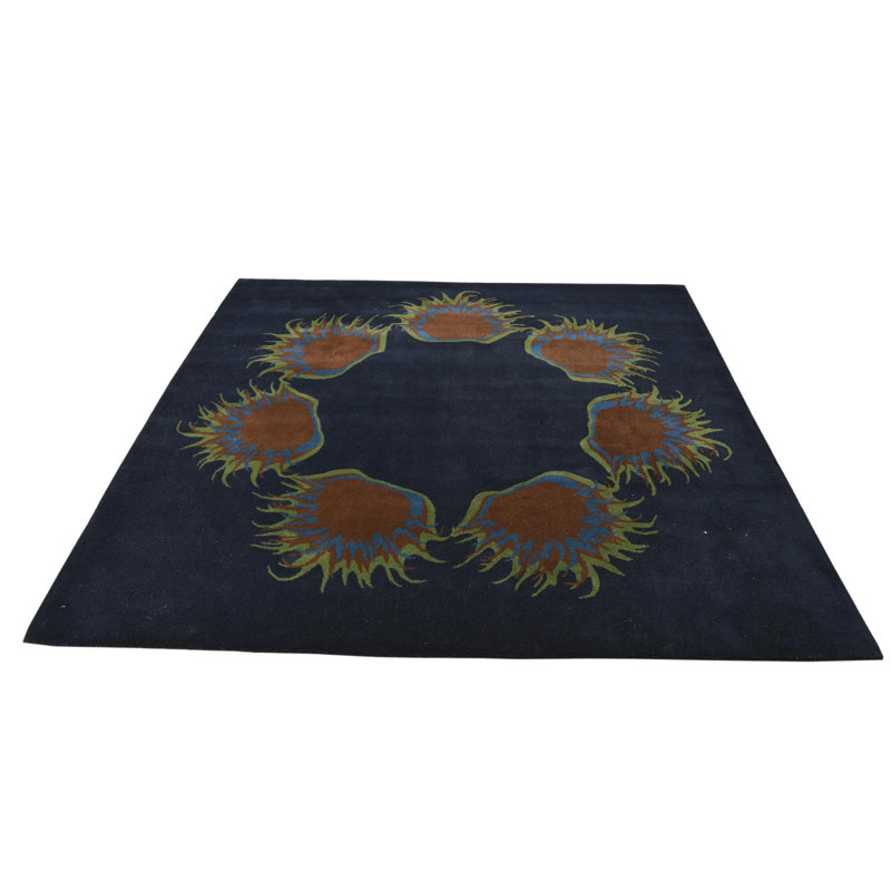 Tapis carré bleu marine Otto