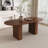 62.9 Inch Oval Dining Table For 6, Walnut Veneer MDF Tabletop With MDF Base, Modern Farmhouse Dininghouse Table With Waterproof Scratch Resistant Surface-1890482014